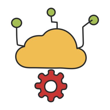 Düz dizayn bulut ayarı simgesi
