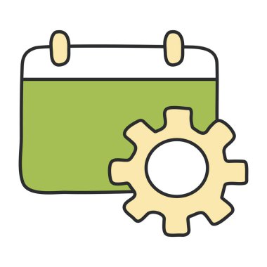 Takvim ayarlarının renkli tasarım simgesi