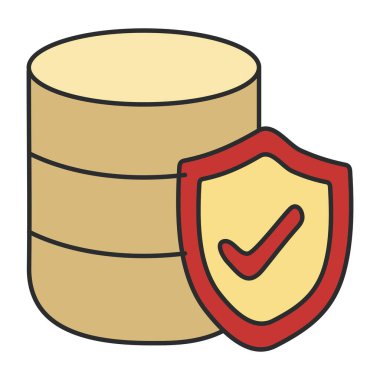 Veri güvenliğinin modaya uygun tasarım simgesi