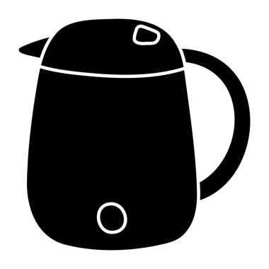 Elektrikli su ısıtıcısının katı tasarım simgesi