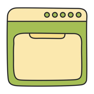 Yemek pişirme aralığının renkli tasarım simgesi