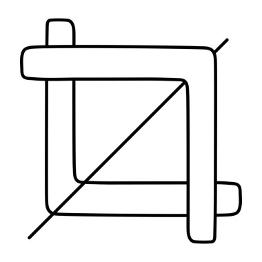      Modern style icon of crop tool 
