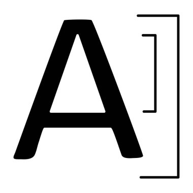        Yazı tipi aracı simgesi beyaz arkaplanda izole edildi 