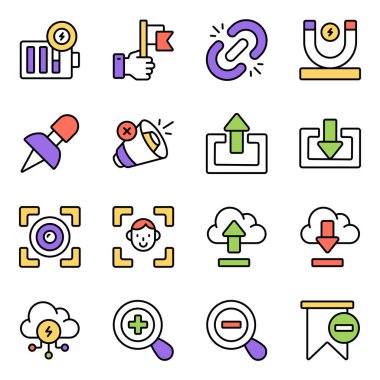 Ux Düz Simgelerinin Kümesi