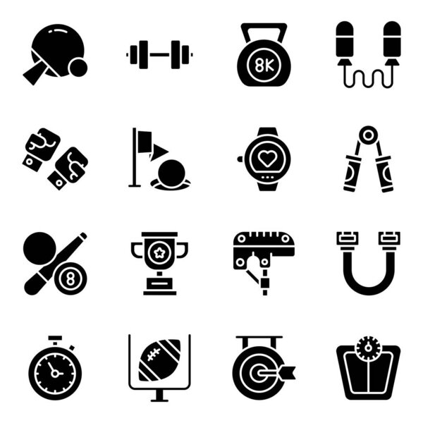 Set of Sports Solid Icons 
