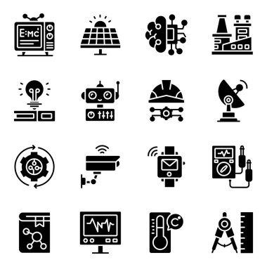 Katı Teknoloji Simgeleri Seti
