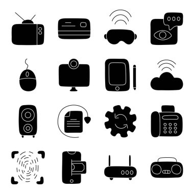 Katı Teknoloji Simgeleri Seti