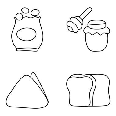 Yiyecek ve Diyet Doğrusal Simgeleri 