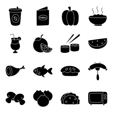 Gıda Katı Simgeleri Seti 