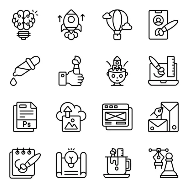 stock vector Set of Creativity linear Icons