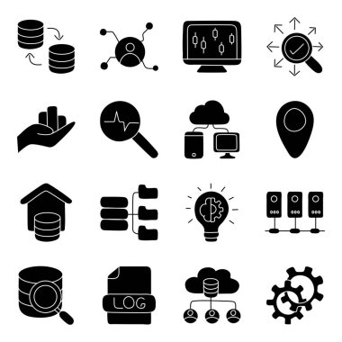 Pack of Data Analytics and Startup solid Icon clipart