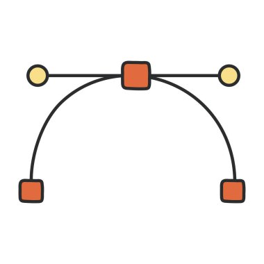        Pen with nodes, bezier curve icon 
