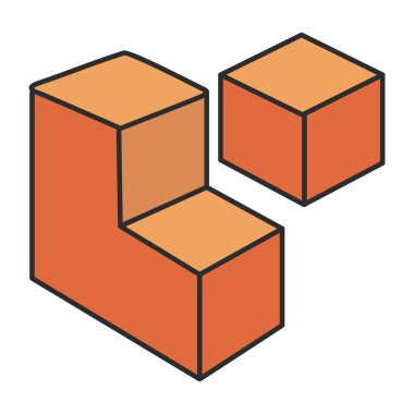 Yapı taşlarının modern tasarım simgesi 