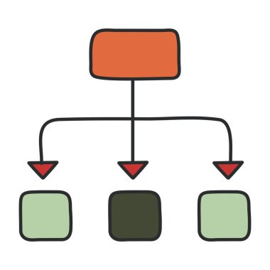 Hiyerarşinin kavramsal düz tasarım simgesi