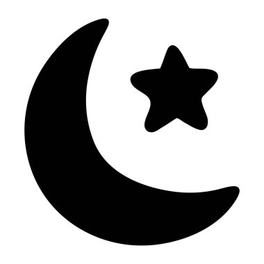 Ayın yıldızlı mükemmel tasarım simgesi