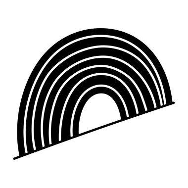 Gökkuşağının göz alıcı simgesi, katı bir stil. 