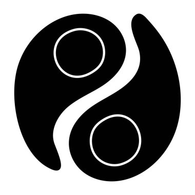 An editable design icon of yin yang sign