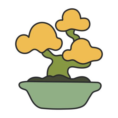Bonsai ağacının eşsiz bir tasarım simgesi.