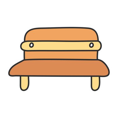 Editable design icon of outdoor bench 