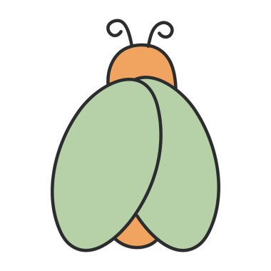 Uğur böceğinin renkli tasarım simgesi 