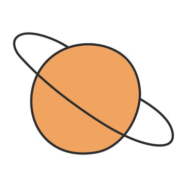Editable design icon of revolving planet 