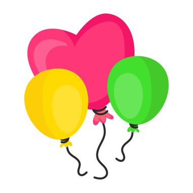 Kalp balonunun modern tasarım etiketi