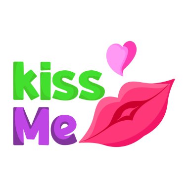 Öpücük için bir güzellik tasarımı çıkartması.