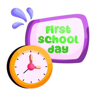 İlk okul gününün modern tasarım simgesi