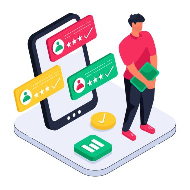 Mobil reytinglerin modern tasarım çizimi 