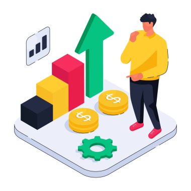 Veri sunumunun bir illüstrasyon tasarımı 