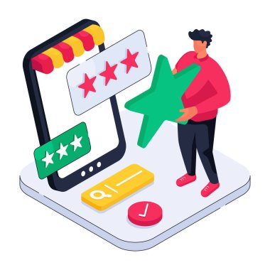 Mobil reytinglerin modern tasarım çizimi 