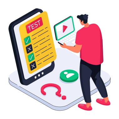 Çevrimiçi test için renkli tasarım çizimi