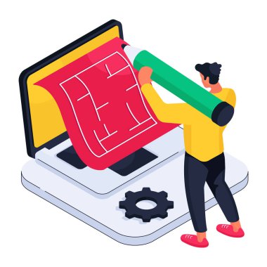 Mimari Tasarımın izometrik tasarımı 