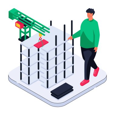 İnşaatın bir illüstrasyon tasarımı 