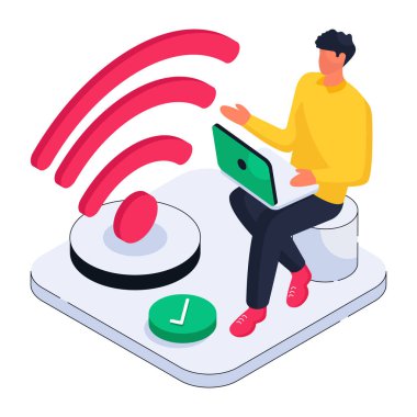 Wi-Fi sinyalinin bir çizimi 