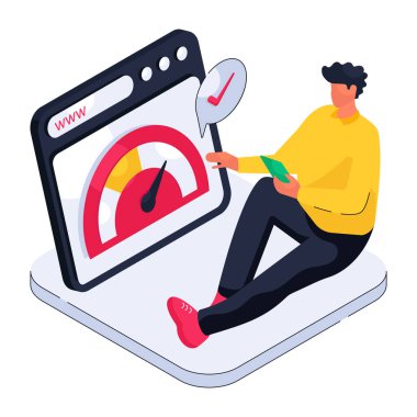 Web hız optimizasyonunun modern tasarım çizimi 