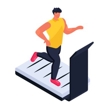 Koşucunun kavramsal izometrik tasarım çizimi 