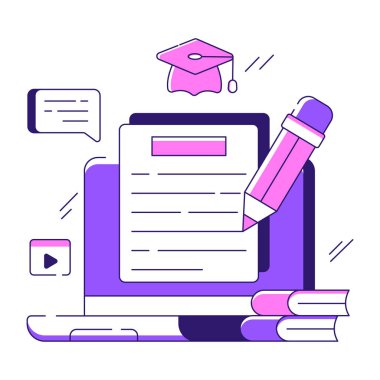 Çevrimiçi kağıdın modern tasarım çizimi
