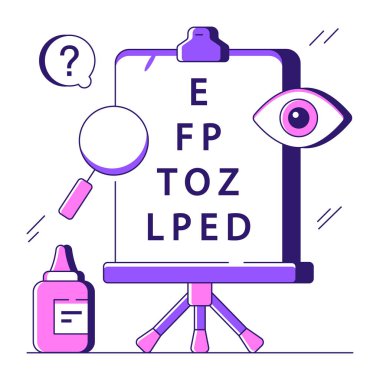 Göz testinin modern tasarım çizimi