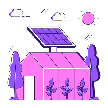 Seranın düzenlenebilir tasarım çizimi 