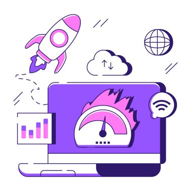 Sistem hız optimizasyonunun modern tasarım çizimi 