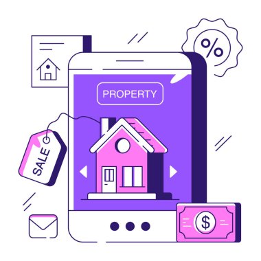 Mobil özelliğin bir illüstrasyon tasarımı 