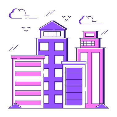 Binaların modern tasarım çizimi