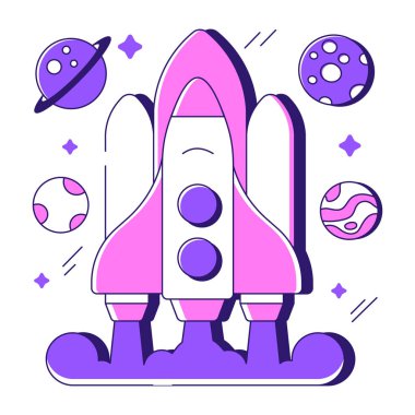 Uzay mekiğinin düz vektör tasarımı 