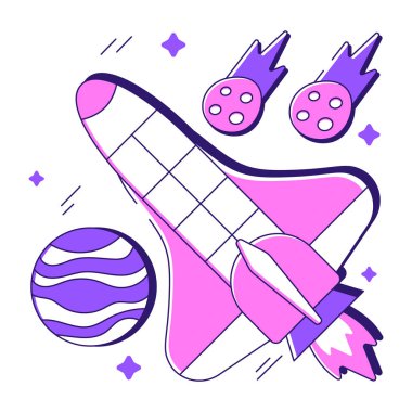 Merminin kavramsal düz tasarım çizimi 