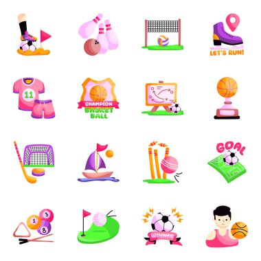 Oyun Düz Etiketleri Seti 