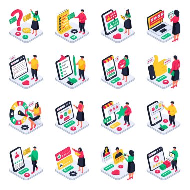 Geribildirim Seti Isometric Resimleri 