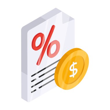 İndirim kağıdının eşsiz tasarım simgesi 