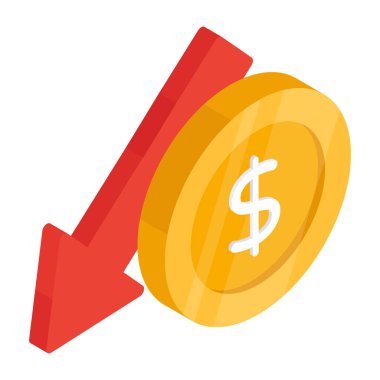 Dolar değeri düşüşünün moda tasarım simgesi 