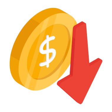 Dolar değeri düşüşünün moda tasarım simgesi 